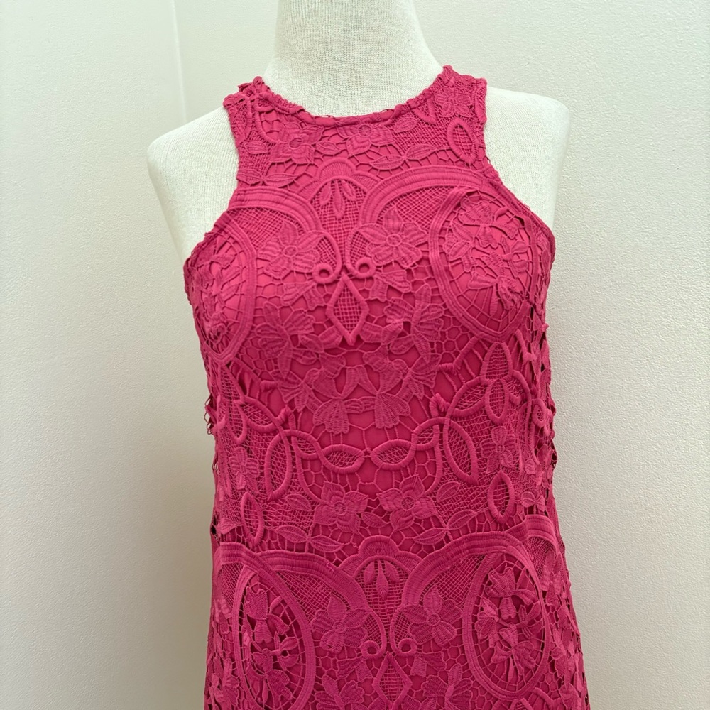 Lovers and Friends Caspian Lace Floral Shift Mini Dress in Fuchsia Size XSmall - Picture 10 of 16